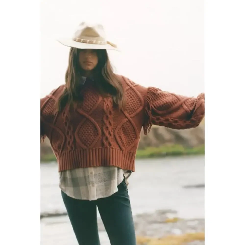 Anthropologie Wyeth Riverside Trimmed Rancher Hat O/S